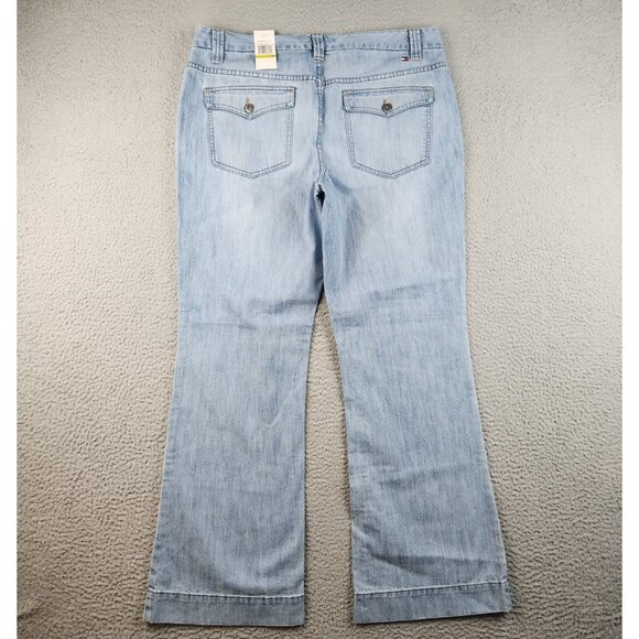 Tommy Jeans Womens 14 Y2K Curvy Trouser Flare Flap Pockets Cotton Denim (36x30) - Picture 2 of 13